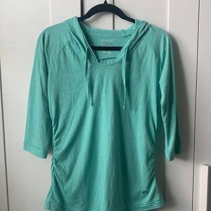 Mountain Hardwear Women's Hoodie, Summer, 3/4 Sleeve, Turquoise, Small